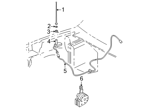 1995 GMC Sonoma Antenna & Radio, Horn Diagram