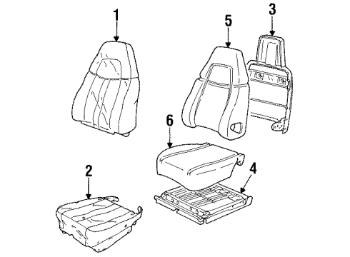 1994 Chevy Corvette PAD, Front Seat Back Diagram for 10262256