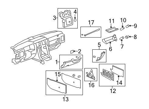 2008 Hummer H2 Instrument Panel Components Diagram 1 - Thumbnail