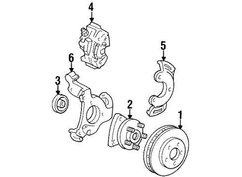 1996 Oldsmobile LSS Front Brakes Diagram