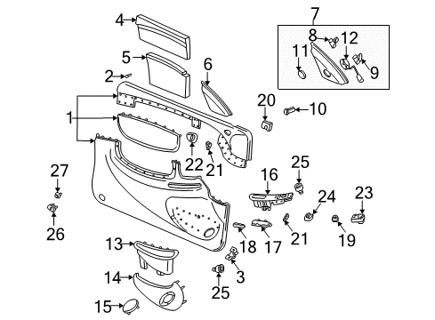 2002 Oldsmobile Alero Trim Assembly, Front Side Door Diagram for 22616932