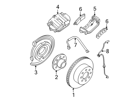 2009 Chevy Avalanche Brake Components, Brakes Diagram 3 - Thumbnail