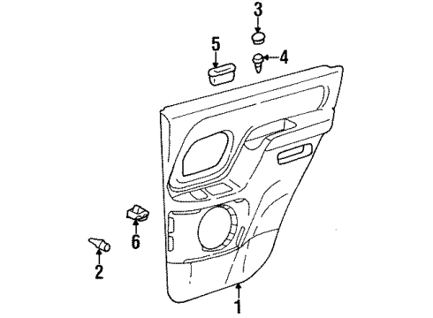 1997 GMC Yukon Interior Trim - Rear Door Diagram