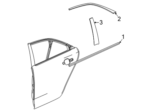 2020 Cadillac CT4 Exterior Trim - Rear Door Diagram