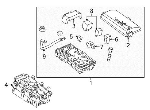 2013 Buick Verano Block Assembly, Front Compartment Fuse Diagram for 22798888