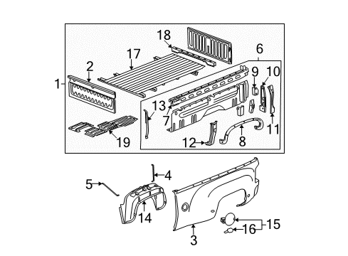 2007 Chevy Silverado 2500 HD Pick Up Box Components Diagram 3 - Thumbnail