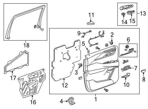 2016 Cadillac Escalade ESV Trim Assembly, Rear S/D *Black Diagram for 84352014