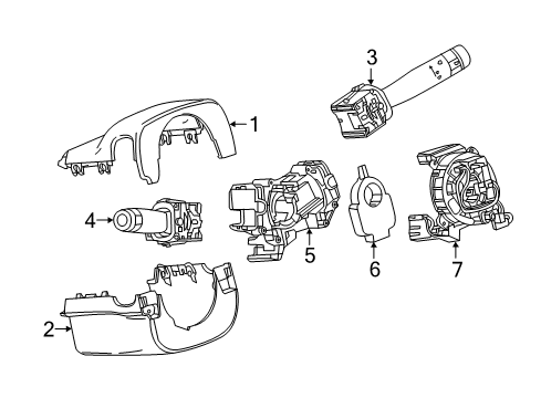 2023 Chevy Camaro Shroud, Switches & Levers Diagram