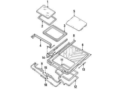 1987 Pontiac Bonneville Weatherstrip,Sun Roof Window Diagram for 20554350