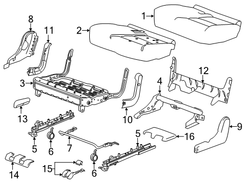 2023 Chevy Traverse Cover, Rear Seat Reclining Outer Finish *Black Diagram for 84221172