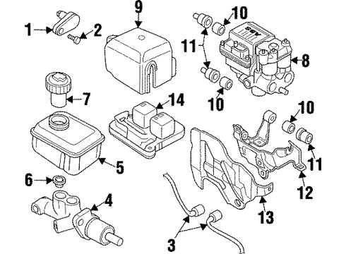 1997 Cadillac Catera Cylinder Asm,Brake Master (Less Tank) Diagram for 9193213