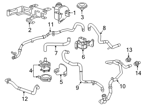 2016 Chevy Volt Bolt,Heater Outlet Hose Diagram for 23462397