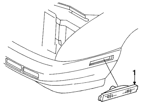 1988 Chevy Beretta Corner & Side Marker Lamps Diagram