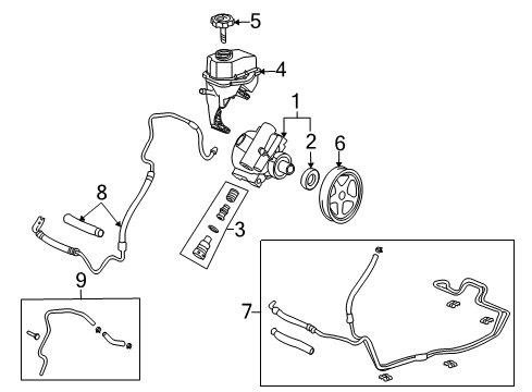 2006 Chevy Malibu P/S Pump & Hoses Diagram