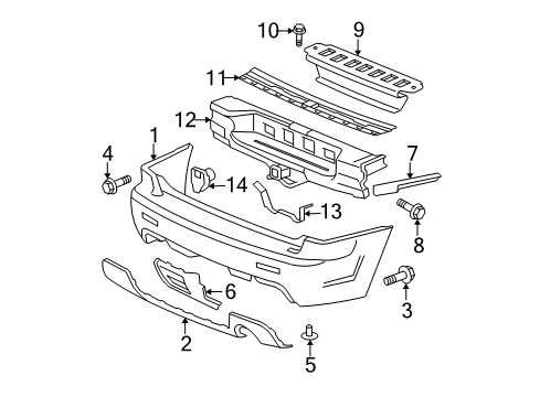 2006 Chevy Trailblazer Rear Bumper Diagram 3 - Thumbnail