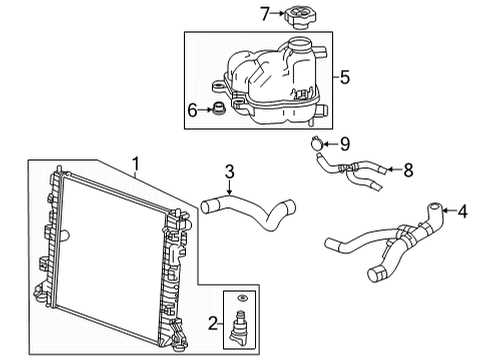 2022 Cadillac CT5 Radiator & Components Diagram 3 - Thumbnail