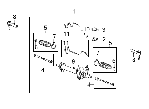 2007 GMC Yukon P/S Pump & Hoses, Steering Gear & Linkage Diagram 2 - Thumbnail