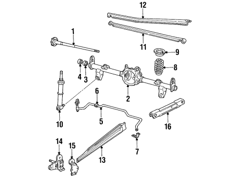 1985 Chevy Camaro Rear Suspension Components, Stabilizer Bar Diagram 1 - Thumbnail