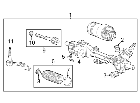 2023 Cadillac LYRIQ NUT-STRG LNKG INR TIE ROD Diagram for 22789025