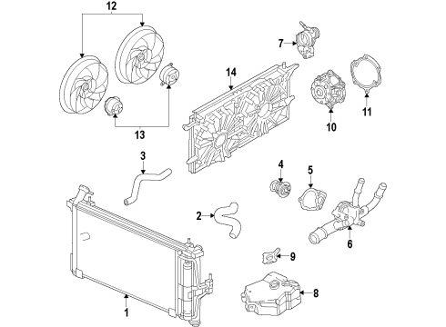 2016 Buick LaCrosse Cooling System, Radiator, Water Pump, Cooling Fan Diagram 5 - Thumbnail