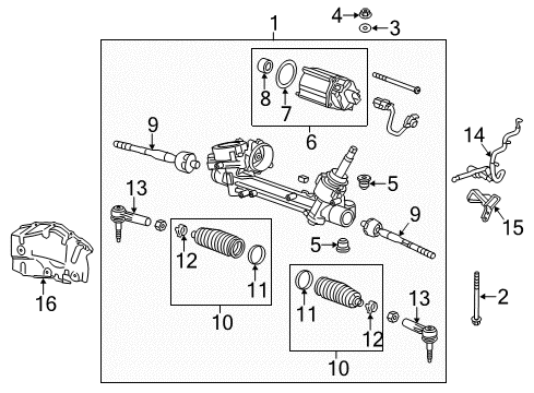 2016 Chevy Malibu Limited Steering Column & Wheel, Steering Gear & Linkage Diagram 3 - Thumbnail