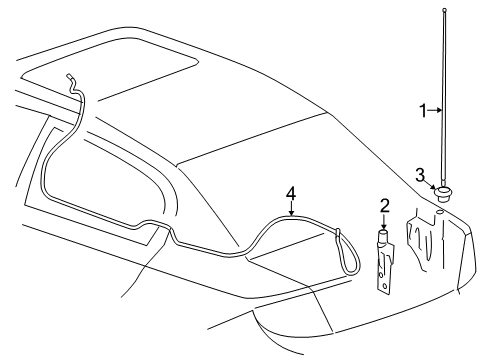 2008 Chevy Cobalt Bezel, Radio Antenna Diagram for 22704920