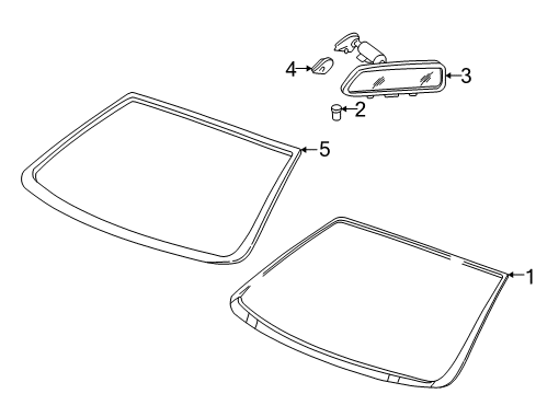 2000 Chevy Malibu Windshield Glass, Reveal Moldings Diagram