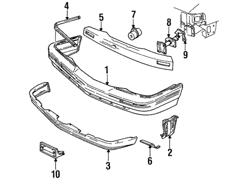 1990 Pontiac Grand Am Front Bumper Diagram 1 - Thumbnail