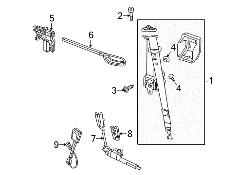 2018 Buick Cascada Arm Assembly, S/Belt Reach Assist *Black Diagram for 13389487