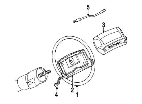 1994 Chevy Caprice Steering Column, Steering Wheel Diagram 3 - Thumbnail