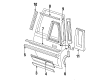 1986 Cadillac DeVille Door Moldings Diagram - 9637365