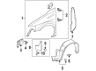 Chevy Venture Fender Splash Shield Diagram - 10434829