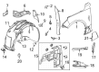 Cadillac CT5 Fender Splash Shield Diagram - 85132881