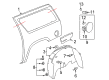 GMC Yukon XL 1500 Fender Splash Shield Diagram - 15938663