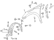 2009 Pontiac Vibe Fender Splash Shield Diagram - 19183911