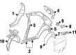 2001 Cadillac Catera Fender Splash Shield Diagram - 9173174