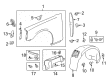 2015 Chevy Camaro Fender Splash Shield Diagram - 22908613