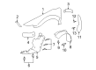 2001 Oldsmobile Alero Fender Splash Shield Diagram - 22618671