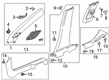 2022 Cadillac XT4 Door Moldings Diagram - 84568733