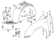 2018 Cadillac XTS Fender Splash Shield Diagram - 23254570