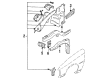 1991 Pontiac LeMans Fender Splash Shield Diagram - 90186873