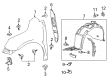 Buick LaCrosse Fender Splash Shield Diagram - 26202563