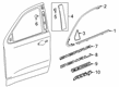 2022 Chevy Silverado 1500 LTD Door Moldings Diagram - 84842462