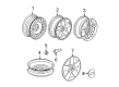 2006 Chevy HHR Wheel Cover Diagram - 9597197