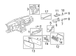 2008 Hummer H2 Dash Panel Vent Portion Covers Diagram - 15780051