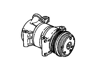 Chevy 89019357 COMPRESSOR,A/C(INCLUDES 2-10)(MATING CONNECT W/LEADS USE 12101937)(W/H6 TYPE COMPRESSOR W/3 CYLINDRICAL BOSSES FOR COUNTERWEIGHT ON FRONT OF PULLEY, 2ND DESIGN 89024907)