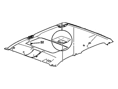 Chevy 19352356 PANEL,HEADLINING TRIM(GRAY)(W/O HARNESS)(W/ COMPASS BRACKET)