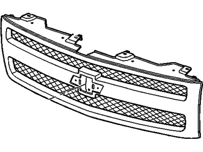 Chevy 22767486 GRILLE PKG,FRONT(INCLUDES 3,4)(LABYRINTH)(INSTALL 0.30)(4.7 KGS)(CHROME MESH W/BODY COLOR SURROUND)(1.266)