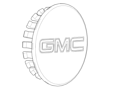 GM 19303773 Center Cap in Bright Aluminum Finish with Red GMC Logo