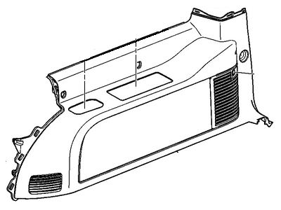 Cadillac 15885757 PANEL,BODY SIDE TRIM(INCLUDES 9-11,13-15)(EBONY)(USED W/11 CLIPS #11588650)